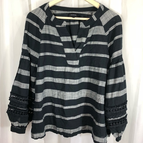 Who What Wear Tops - Who What Wear | striped tunic w/ bubble sleeves